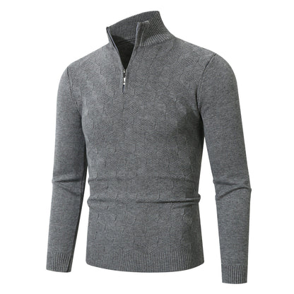 der neue Titel: Moderner Strickpullover mit Halbem Reißverschluss und Strukturiertem Design