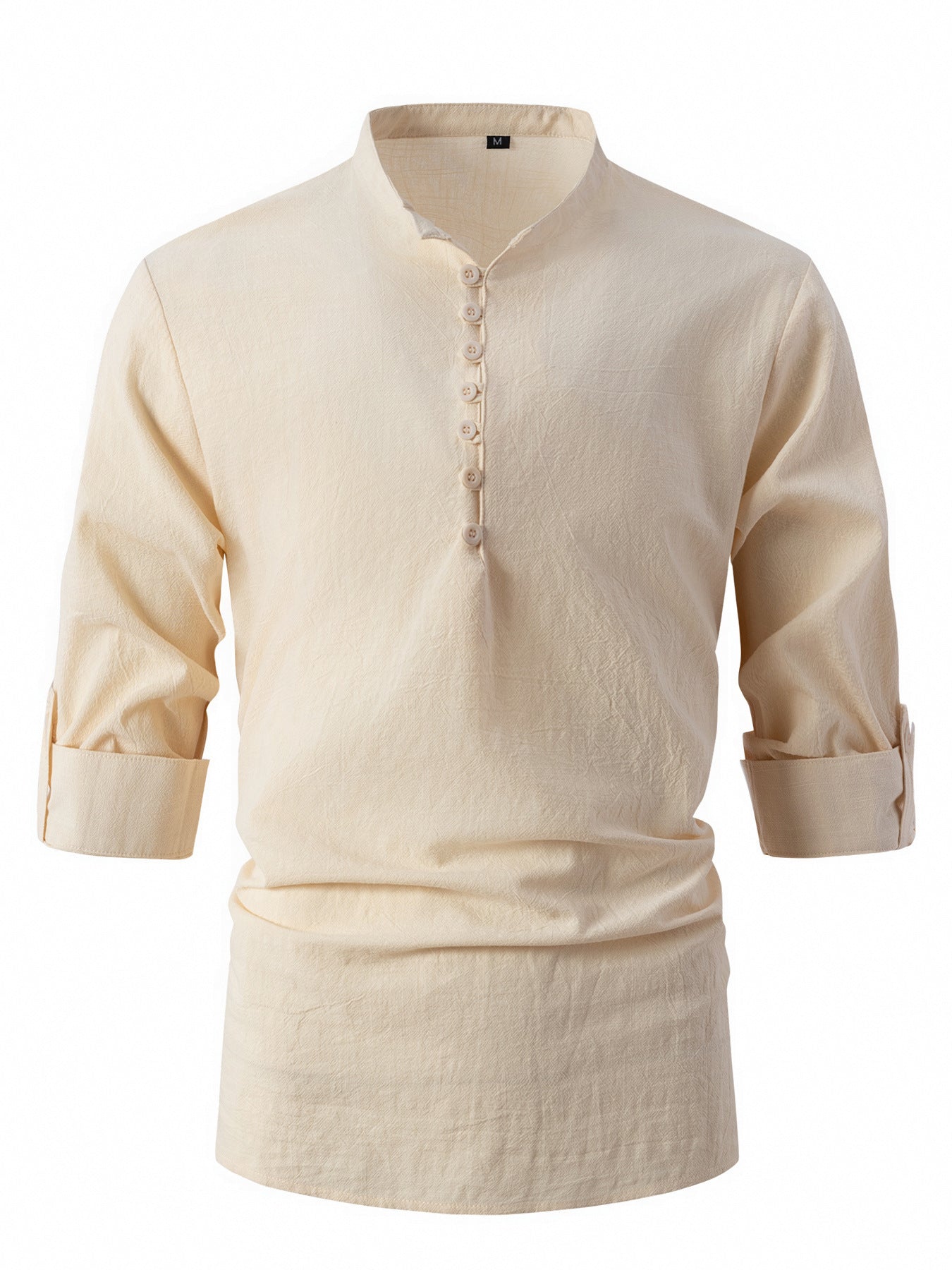Herren Hemd mit Stehkragen Elegant Knöpfe Modern Style
