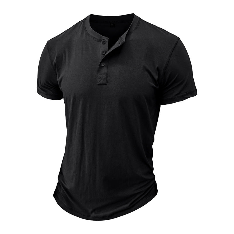 Herren T-Shirt Modern mit Knopfleiste Slim-Fit