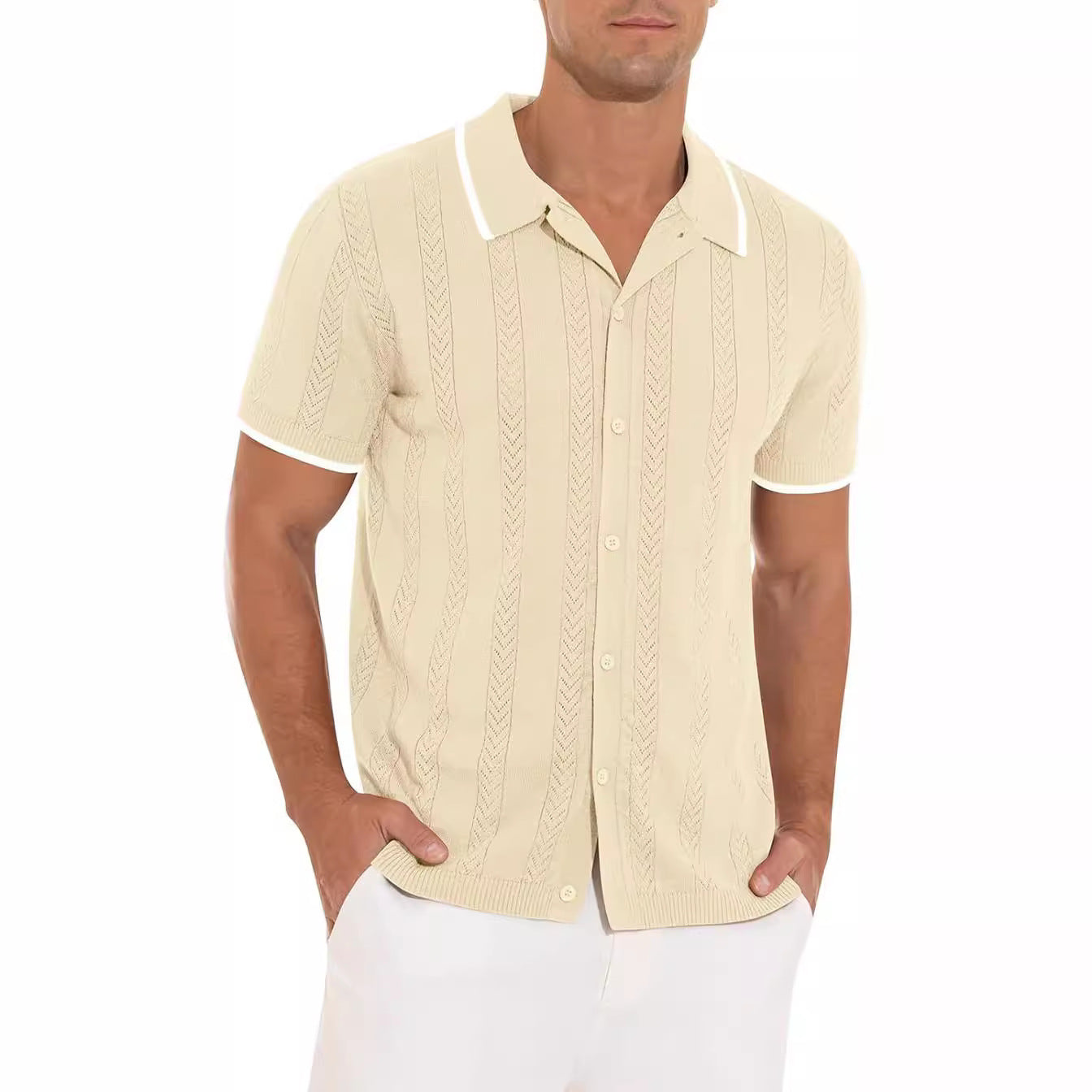 Herren Strickhemd mit Muster Trendy Modisch