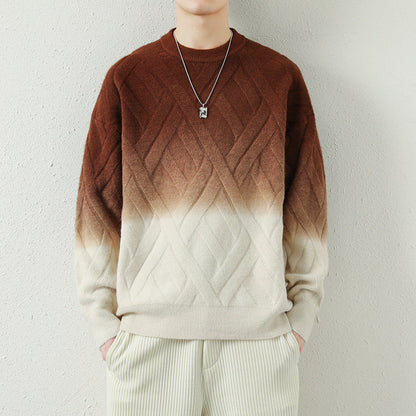 Herren Strickpullover Gemustert Farbverlauf Modern