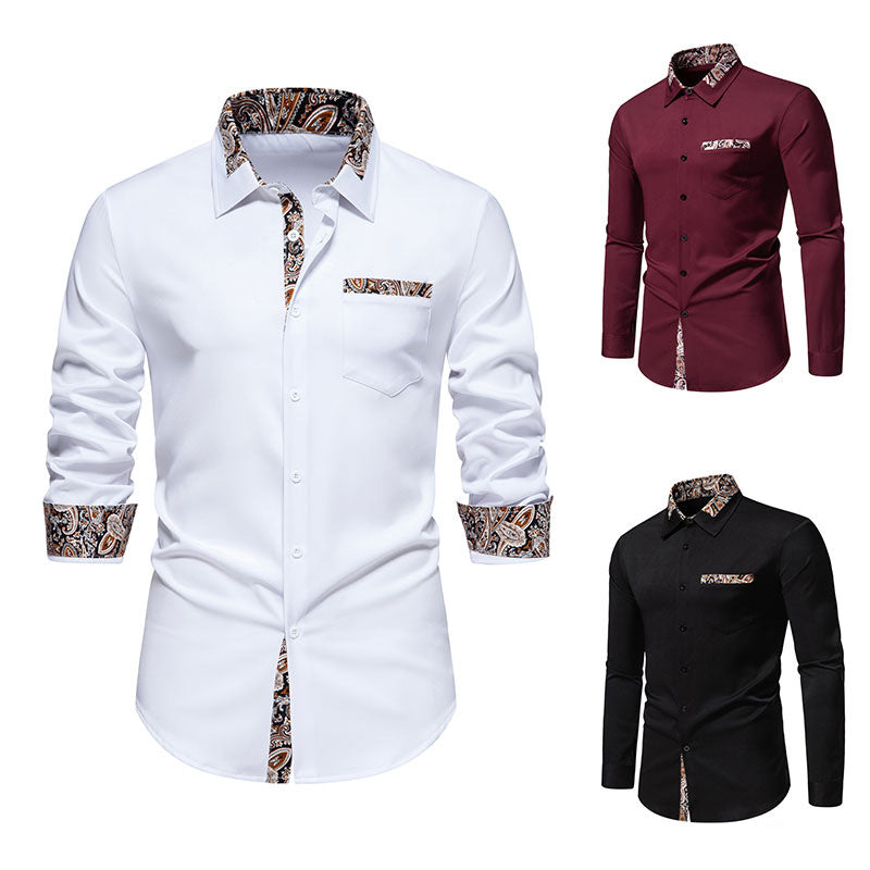 Herren Langarmhemd Modern Paisley Muster Eleganz - BerlinGlamour