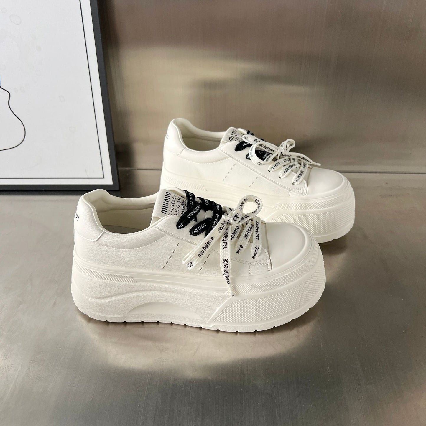 Damen Plateau Sneaker Atmungsaktiv Modern Komfort
