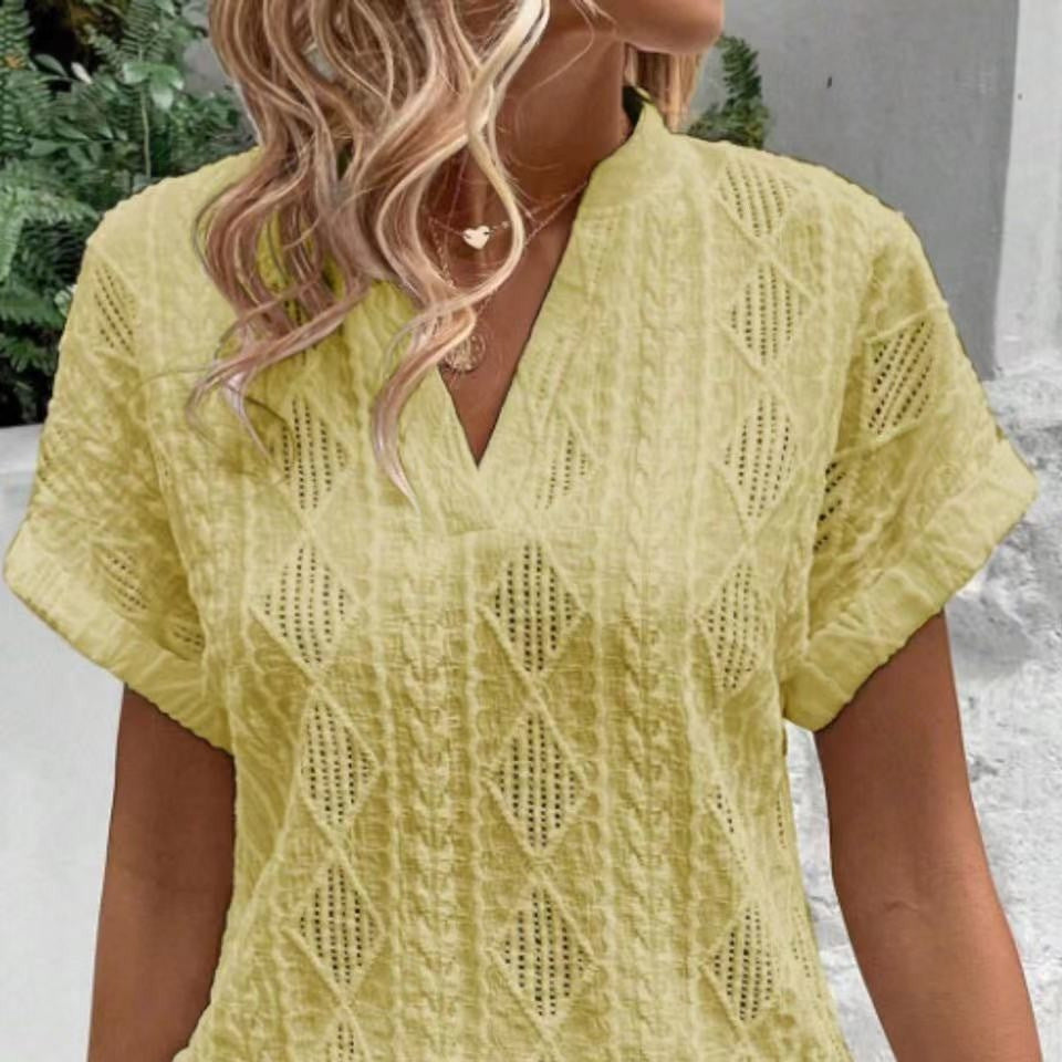 Damen Bluse Kurzarm Elegant Sommer - BerlinGlamour