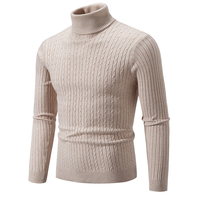 Herren Rollkragenpullover Strickmuster Kabel Look Modern