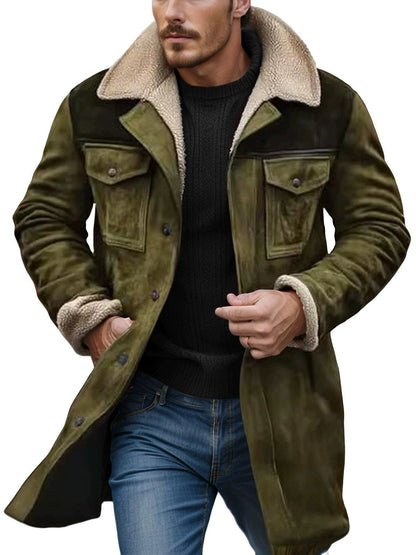 Herren Lammfelljacke Vintage Stil Bequem Elegant