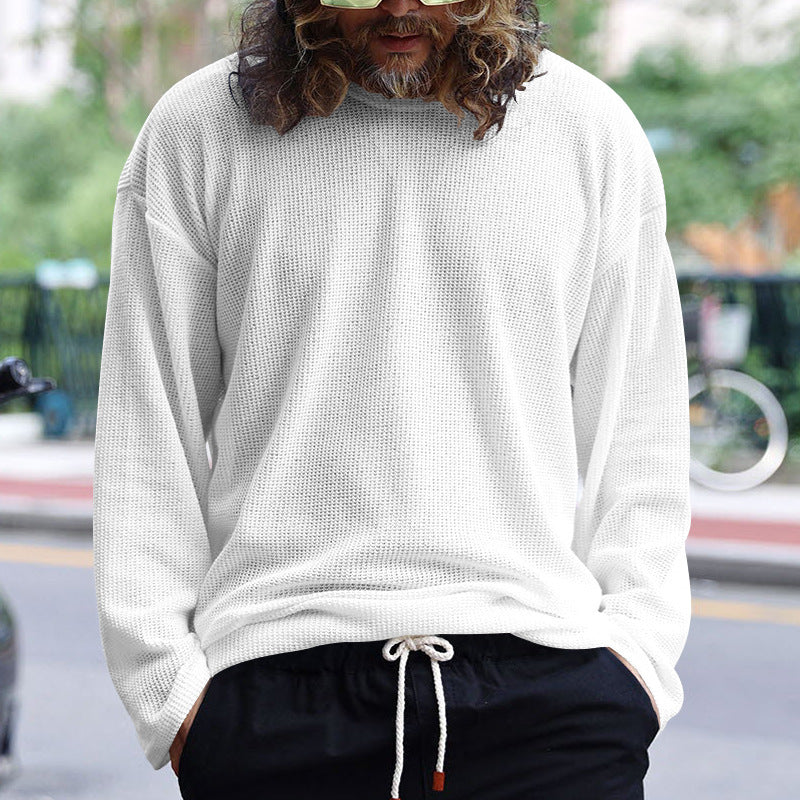 Herren Langarmshirt Lässig Mit Schlitzen Trendy
