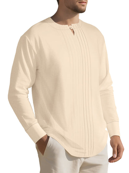 Herren Langarmhemd Elegant Strukturiert Modern