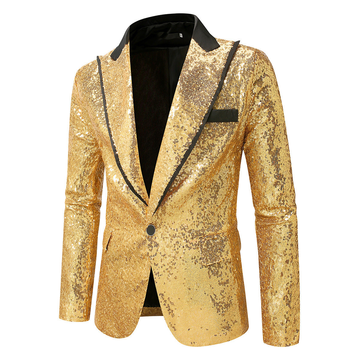 Herren Smoking Blazer Glitzer Effekt Satin Schwarz - BerlinGlamour