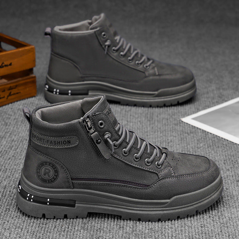 Damen Sneaker High-Top Schwarz mit Reißverschluss Modisch
