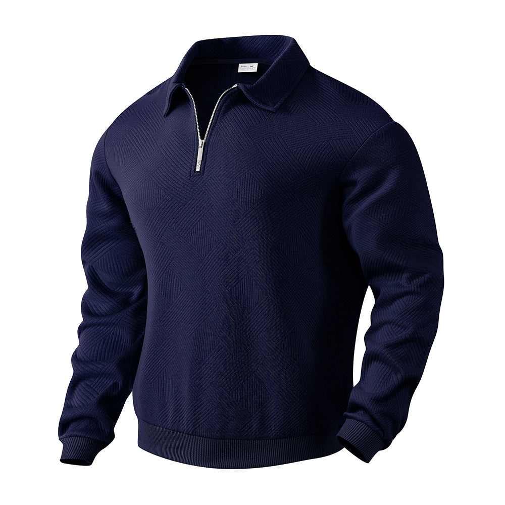 Herren Strickpullover Lässig Strukturiert Mit Reißverschluss