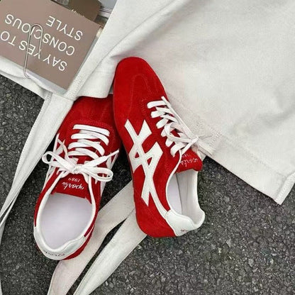 Damen Sneaker Sportlich Veloursleder Atmungsaktiv