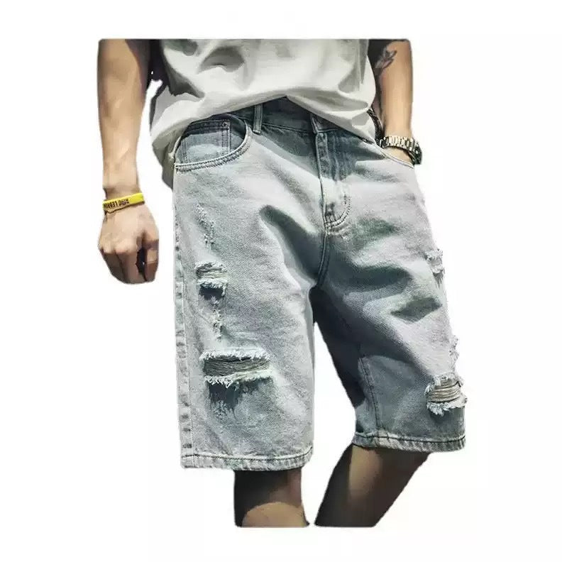 Herren Shorts Destroyed Denim Bequem Modern