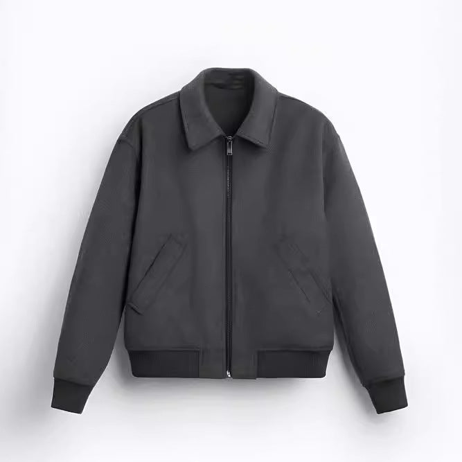 Herren Bomberjacke Softshell Teddy Stoff Modern