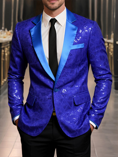Herren Blazer Glitzernd Festlich Elegant