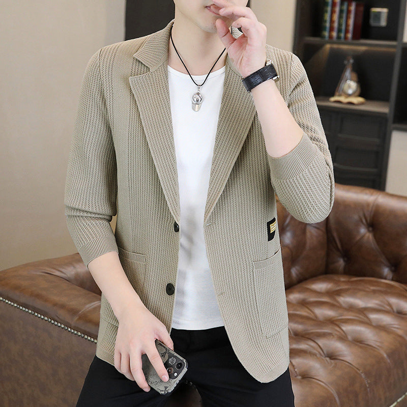 Herren Strickblazer Modern Lässig Einzigartig