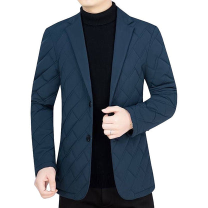 Herren Steppjacke Slimfit mit Karomuster Modern