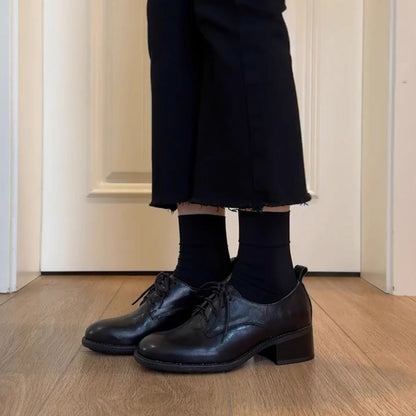Damen Schnürschuhe Hochhackig Elegant mit Struktur Obermaterial