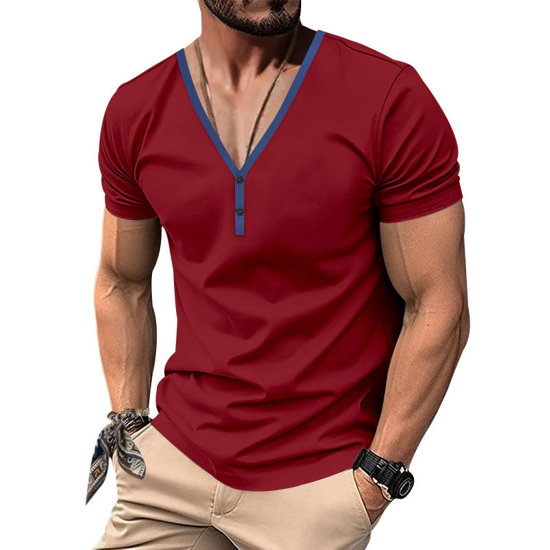 Herren Kurzarm-Shirt Modern mit Knöpfen und Stylish-Look