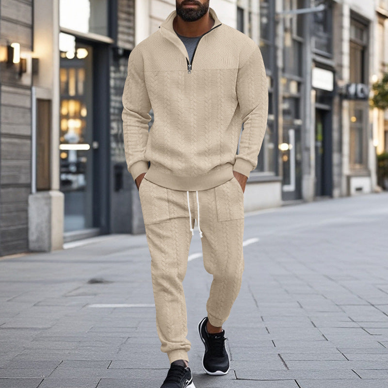 Herren Fleece-Set Sportlich mit Reißverschluss und Taschen