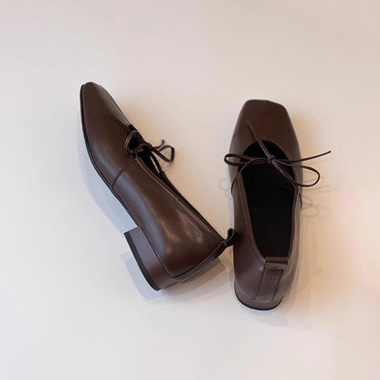 Damen Ballerinas Bequem Schnürung Elegant