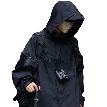 Herren Outdoorjacke Funktionell mit Taschen Verstellbares Kapuzenband