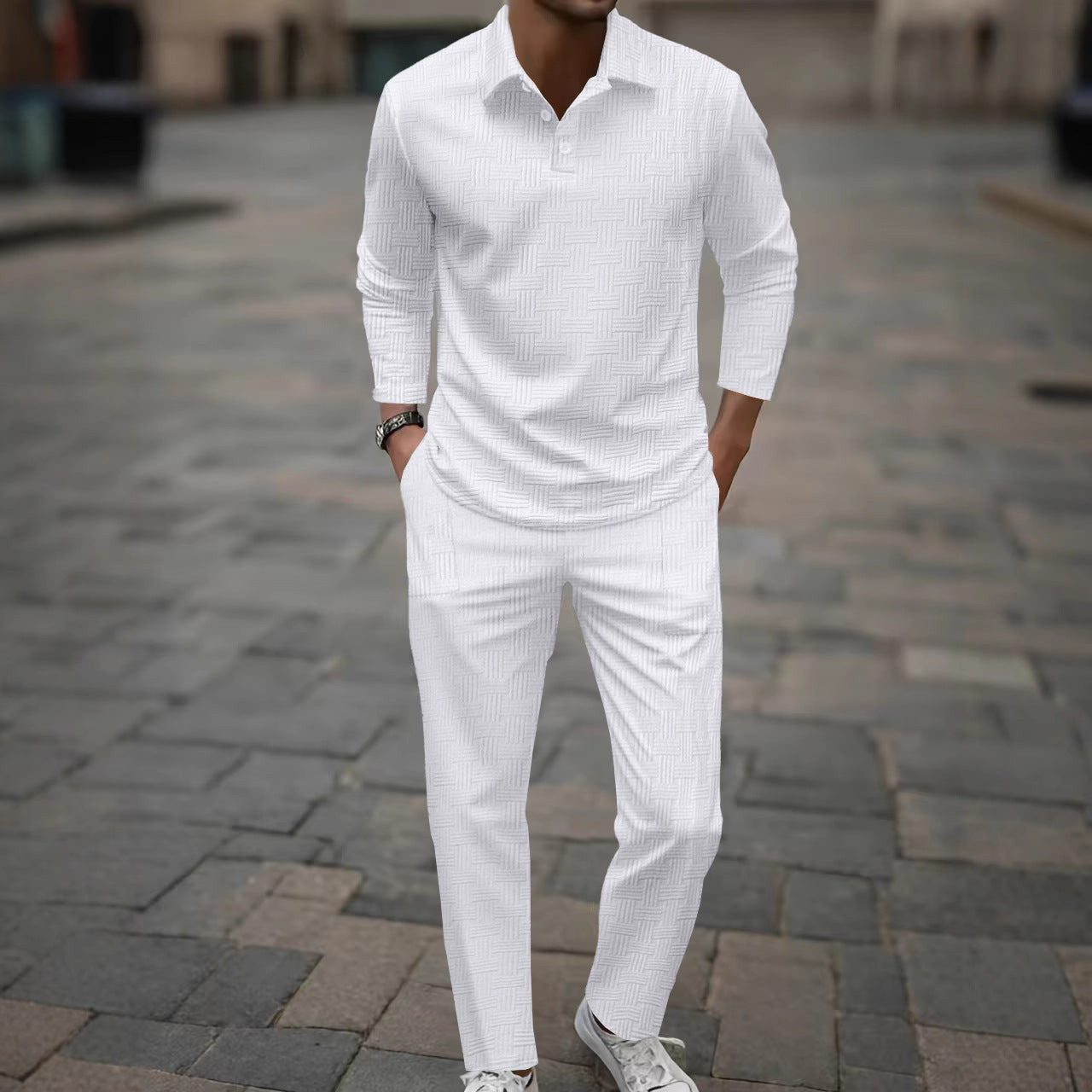 Herren Langarmshirt Modern mit passender Hose Casual - BerlinGlamour
