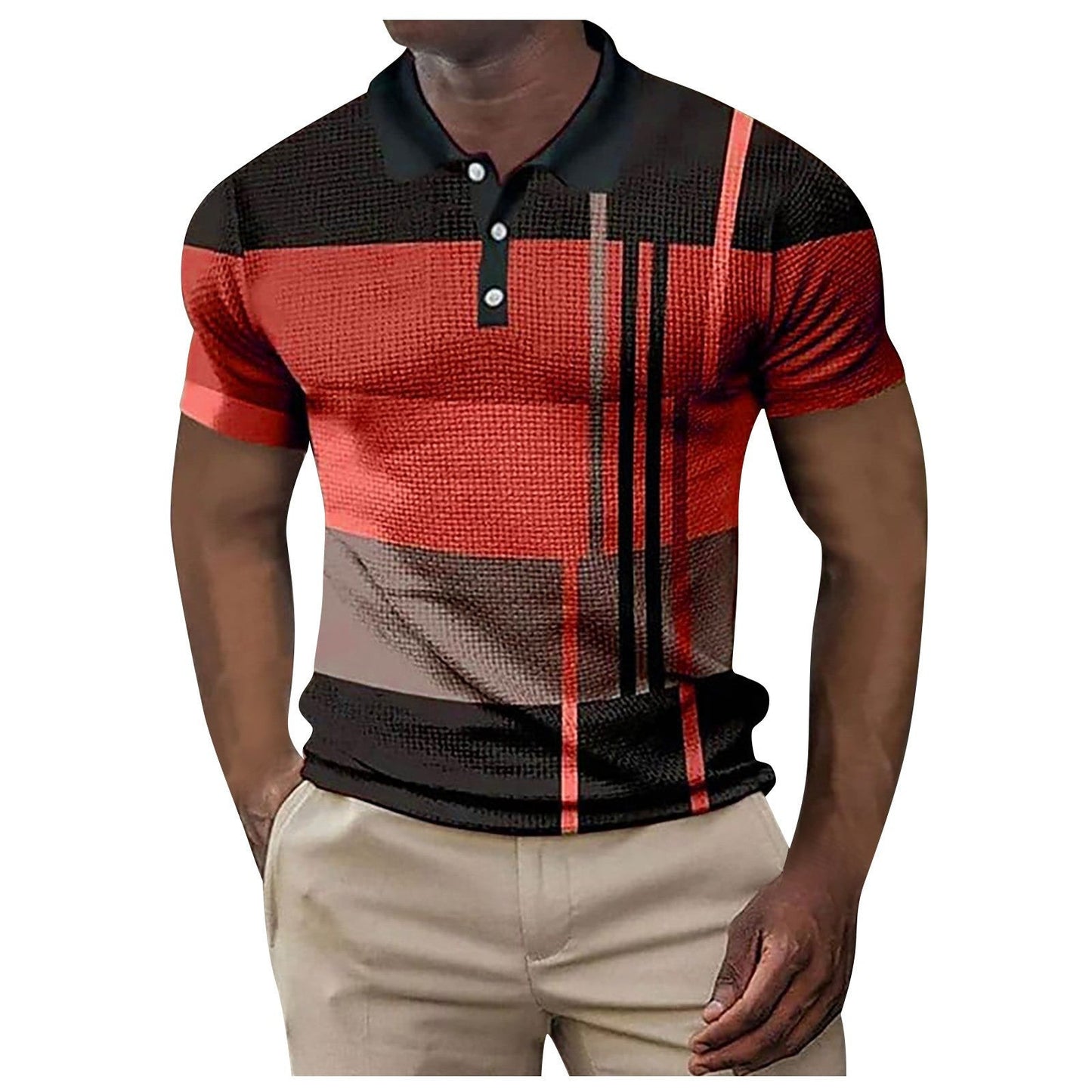 Herren Polohemd Kurzarm Modern Grafikmuster