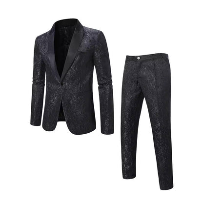 Smoking Anzug Herren Elegant mit Muster Modern Schwarze Gala - BerlinGlamour