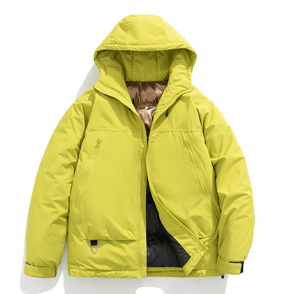 Herren Winterjacke Isoliert Wärme Outdoor Schwarz