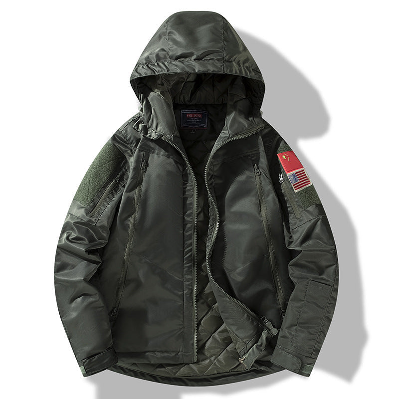 Herren Winterjacke Isoliert Verstellbare Kapuze Funktions-Taschen