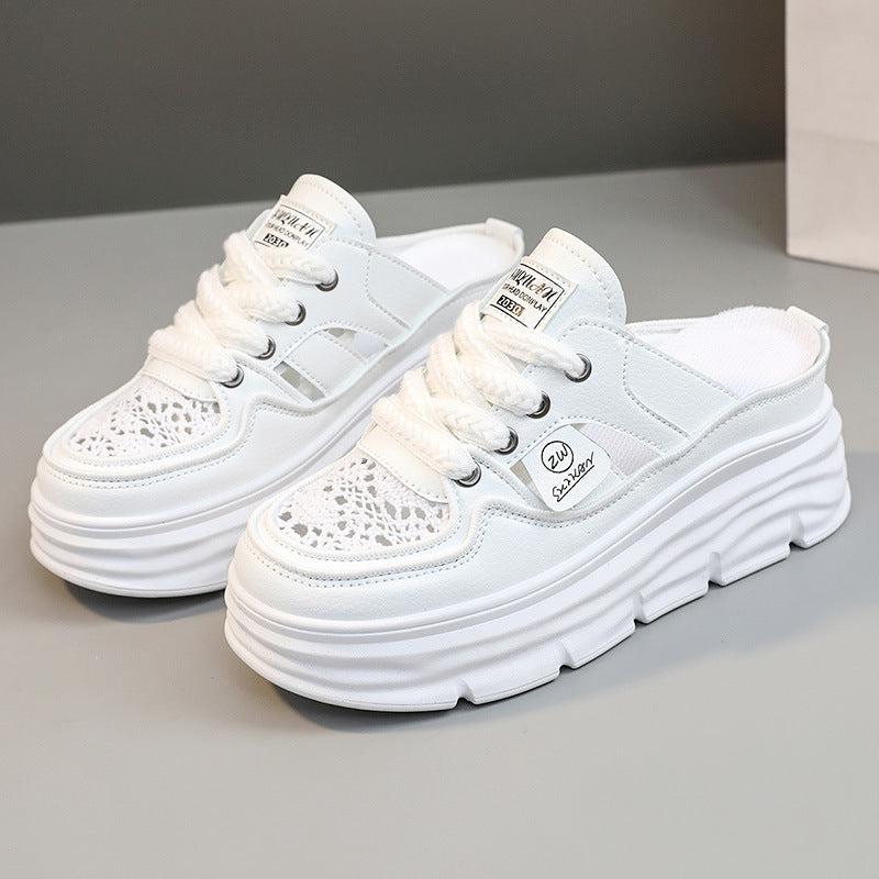 Damen Slipper Chunky atmungsaktiv mit Schnürsenkel