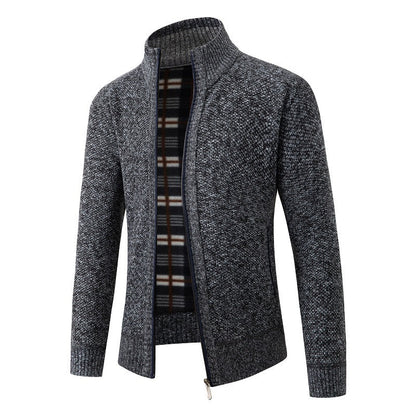 Herren Strickjacke Modern Stehkragen Mit Taschen