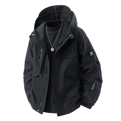 Herren Outdoor-Jacke wasserfest mit Taschen und verstellbarem Kragen