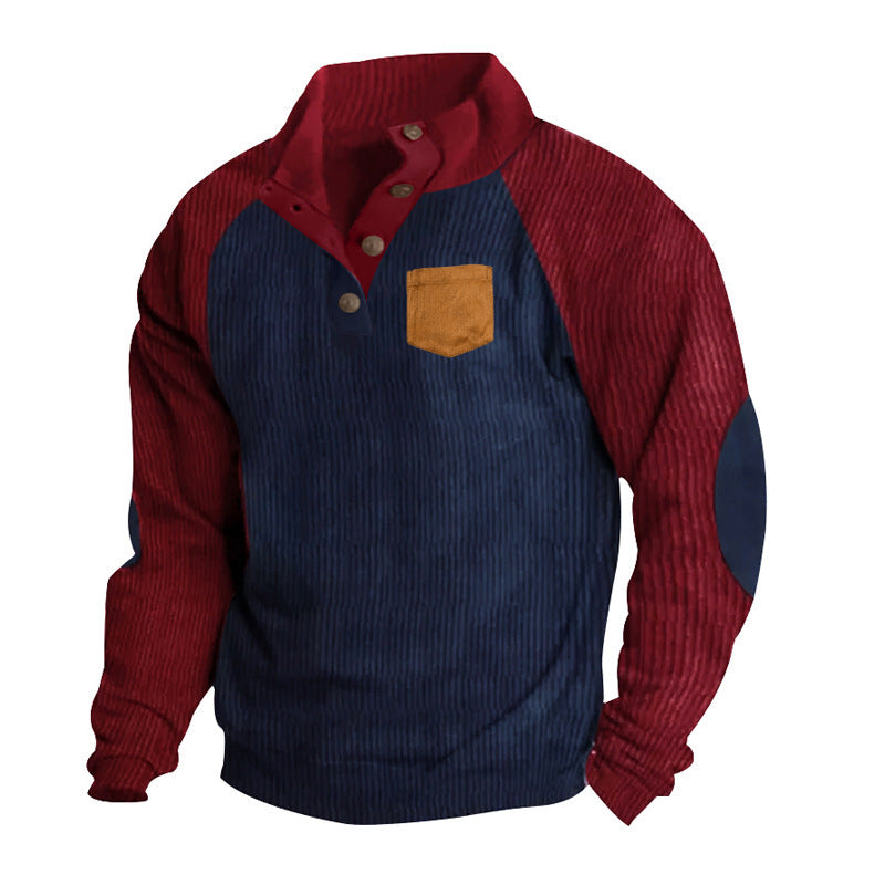 Herren Pullover Langarm Gemütlich Modern mit Kontrastdetails