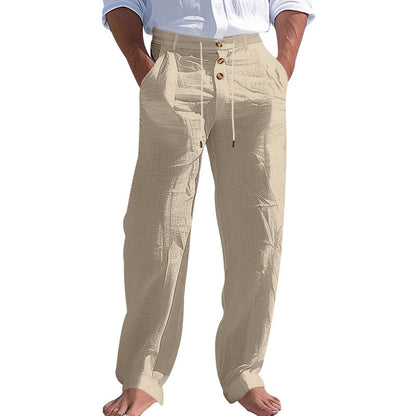 Herren Strandhose Bequem mit Kordelzug und Taschen
