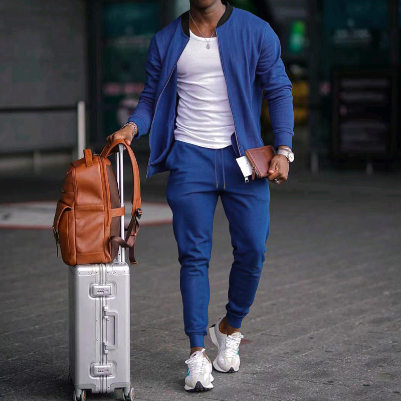 Herren Sportset Freizeitanzug Elastisch Mit Taschen