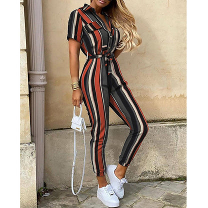 Damen Jumpsuit Modern mit Taschen und Taillenschnitt