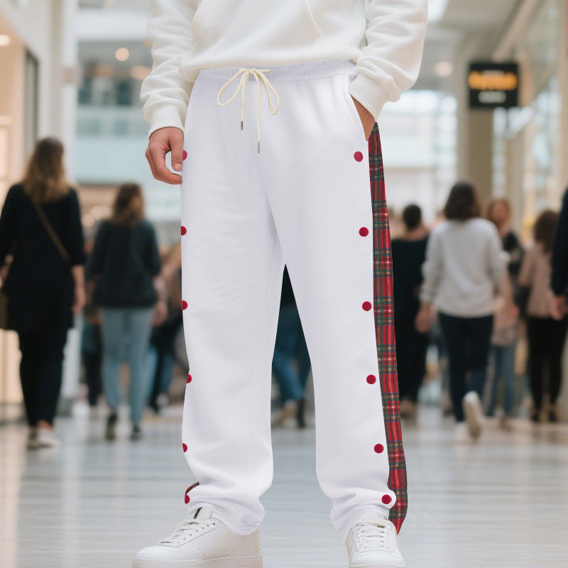 Herren Jogginghose Asymmetrisch Mit Knöpfen Modern