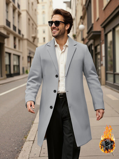Herren Mantel Doppelreihig Elegant Leder