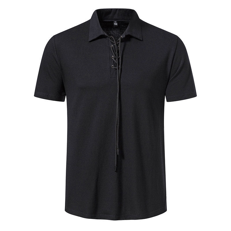 Herren Polo-Shirt Schnürdesign Modern Berlin Style