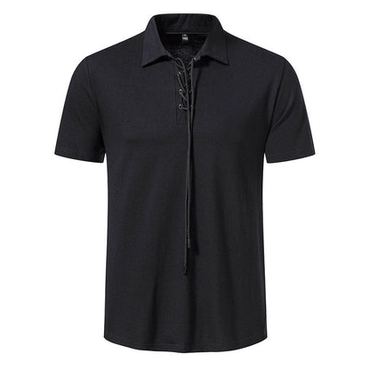Herren Polo-Shirt Schnürdesign Modern Berlin Style