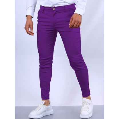Herren Slim Fit Chino Hose Modern Schwarz