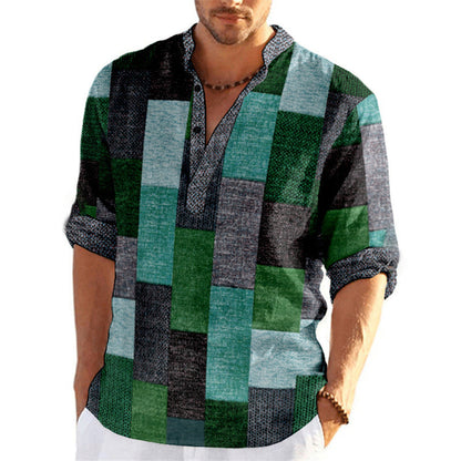 Herren Kurzarm-Hemd Karo Muster Trendig Modern