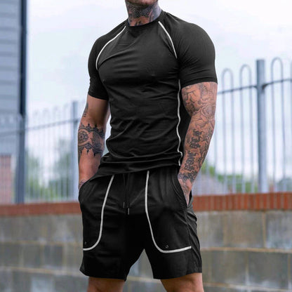 Herren Sport Set Kurzarmshirt und Shorts Funktionsshirt Athletisch