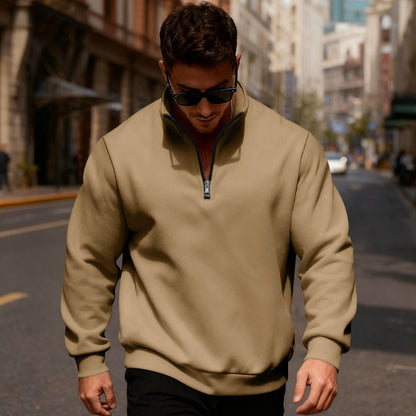 Herren Sweatpullover Hochkragen Reißverschluss Sportlich