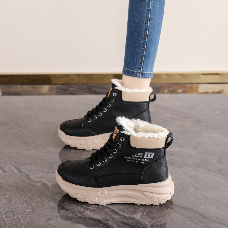 Damen Winterboots Schnürboots Kuschelig Rutschfest