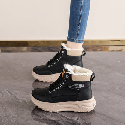 Damen Winterboots Schnürboots Kuschelig Rutschfest