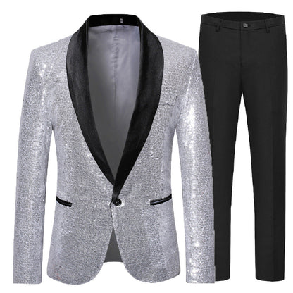 Herren Paillettenanzug Glitzernd Party Anzug