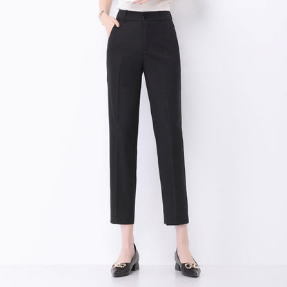 Damen Slimfit Stoffhose Elegant Schwarz